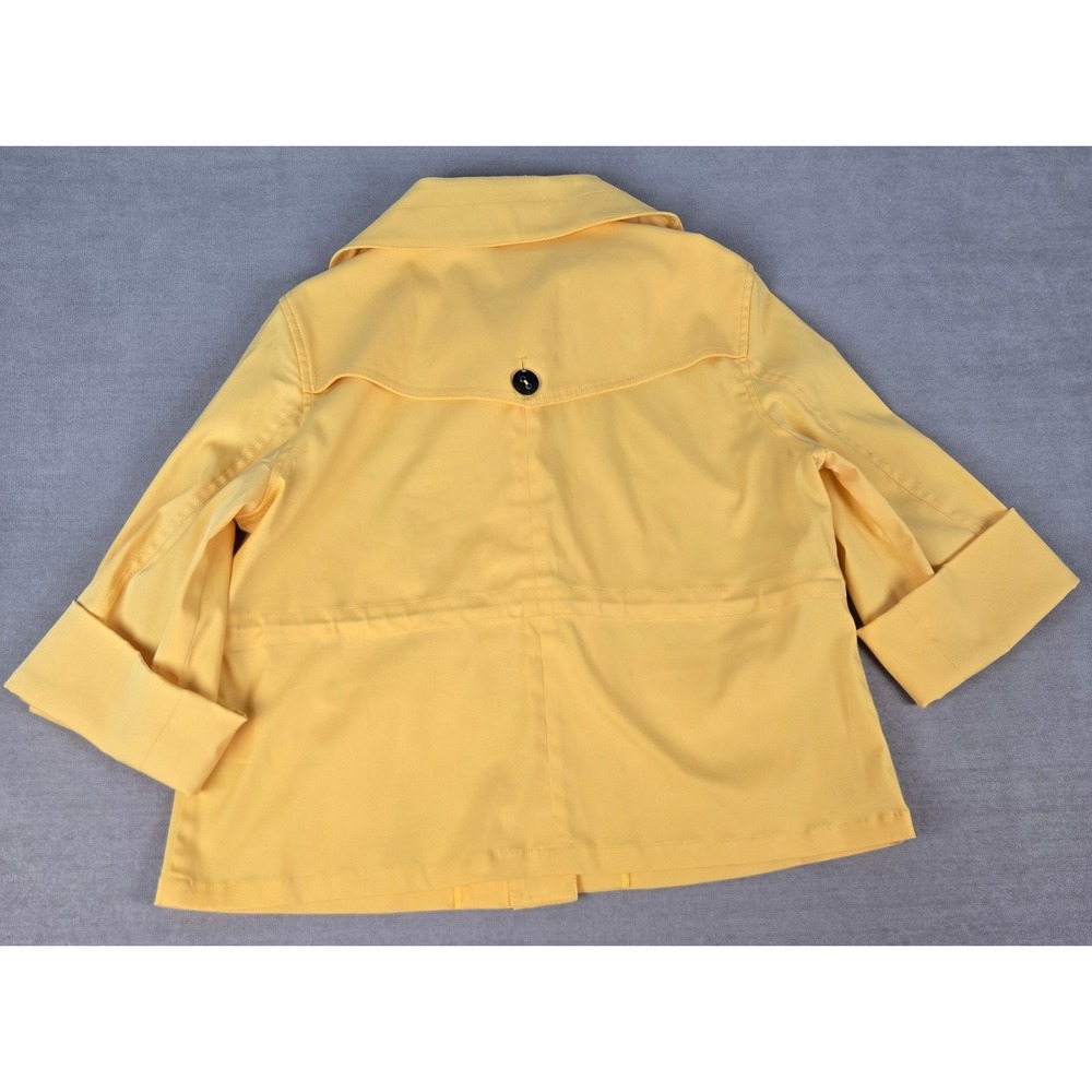 Ruby Rd Womens Yellow Utility Jacket 12 Button Front Drawstring Waist 3/4 Slv - Picture 2 of 9